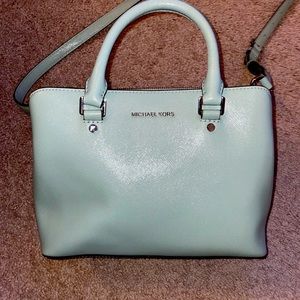 Michael Kors Mint Green Saffiano Satchel